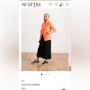 Tibi Neon Orange Ribbed Zip Jacket
